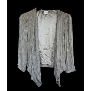 Parker Open Front Embellished 3/4-Sleeves Night Out Jacket S